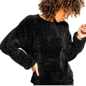 J. JILL Super Soft Chenille Sweater Black - Size L